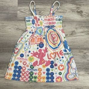 Disney Parks White Multicolor Pullover Sleeveless Dress Girl's Size XS